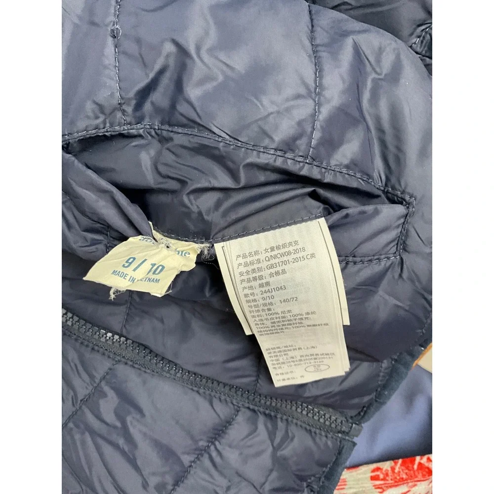 Abercrombie Kids Reversible Puffer Jacket Girls‎ Navy Pink Size 9/10 Hooded